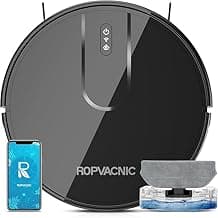 ROPVACNIC Robot Vacuum Cleaner Robot Vacuum and Mop Combo with 5200Pa Suction, Personalized Cleaning Adjustments, Self-C