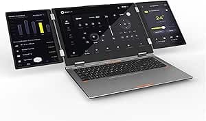 Triple Screen Laptop,16” Main + Dual 10.5” Monitors, Core i7-12700H, 16GB RAM,1TB SSD, Win 11 Pro,Wi-Fi 5,BT 5.0,Face & Fingerprint Unlock,USB-C,HDMI for Business/Design/Stock Trading